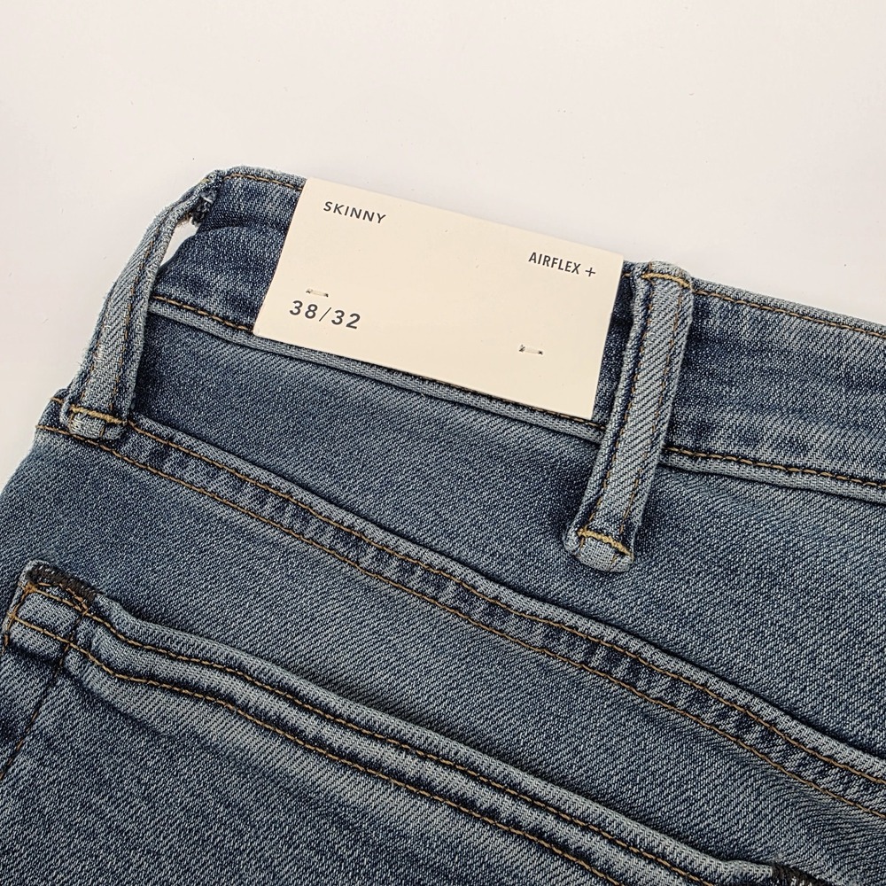 American Eagle Airflex + Stretch Men 38x32 Blue Athletic Skinny Jeans Indigo New